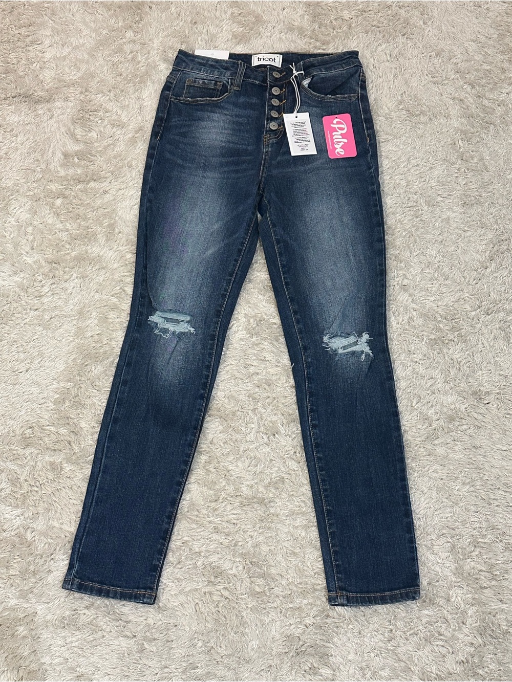 NWT Tricot Distressed Skinny Jeans